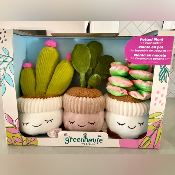 Brand new: Potted Plush 3PK Greenhouse (Succulent) - Picture 1 of 2